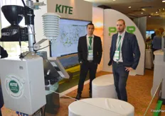 Kite, one of the main sponsors of the PREGA conference, develop weather stations installed on apple farms in Hungary. Adam Kis-Ven and Lajos Szonyi were on hand to showcase how their system measures the soil, air temperature as well as wind and a host of other relevant measures.